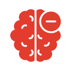 Brain which takes wrong decisions icon