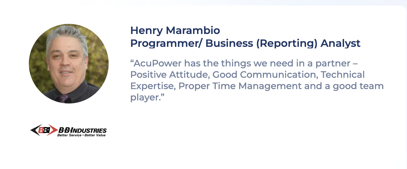 Testimonial of Henry Marambio about AcuPower