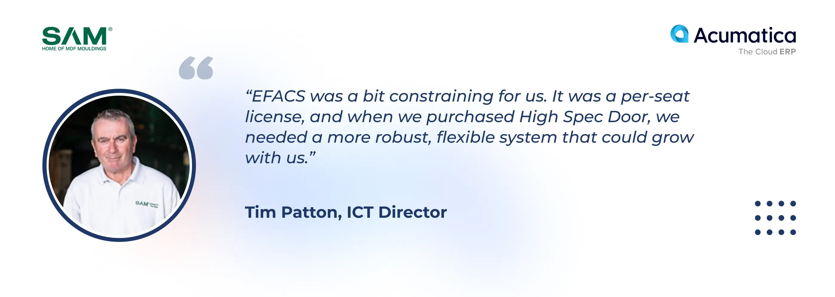 Why SAM migrated from EFACS to Acumatica