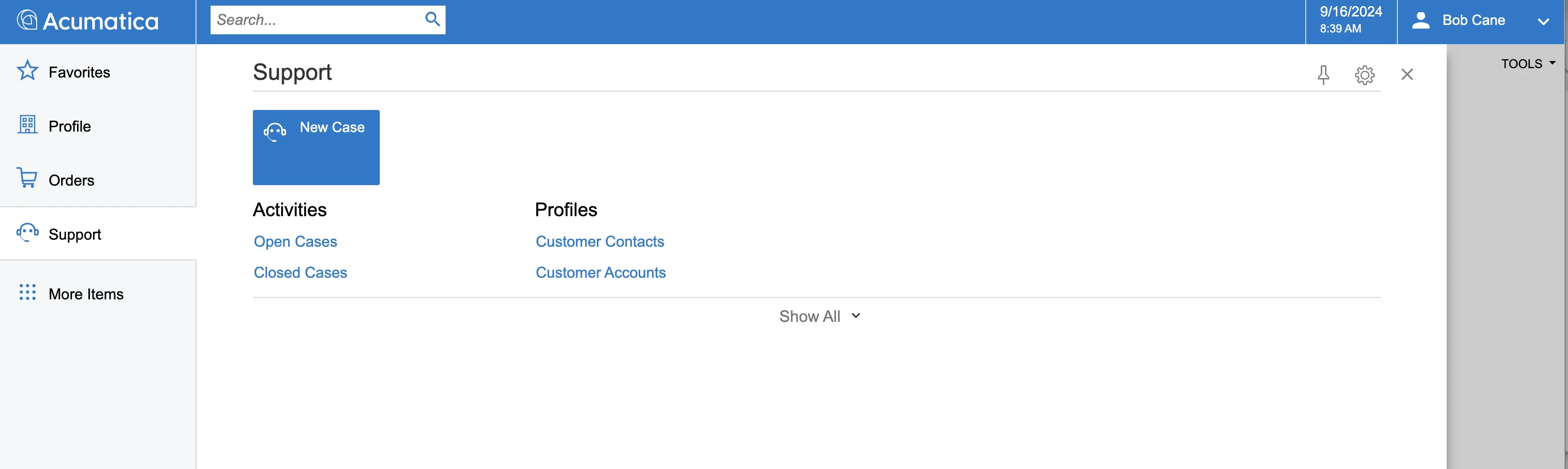 Create a new support case. Acumatica Customer Portal