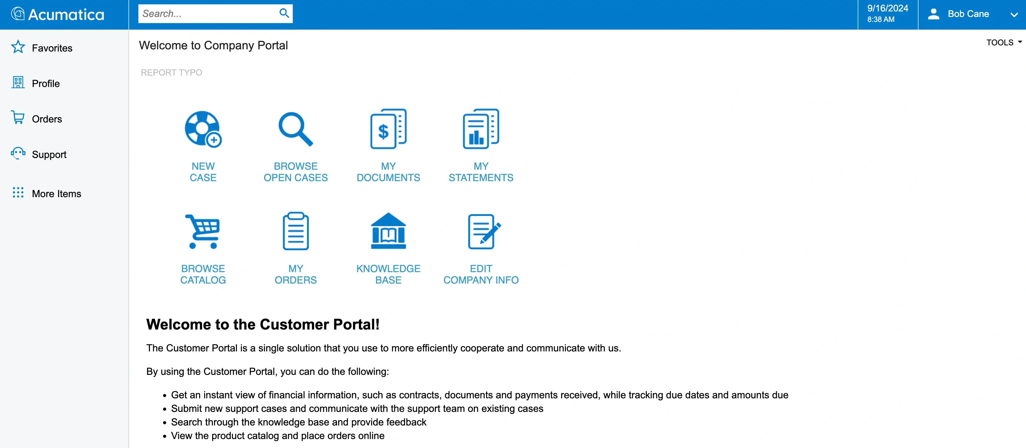 Customer Portal. Acumatica Cloud ERP