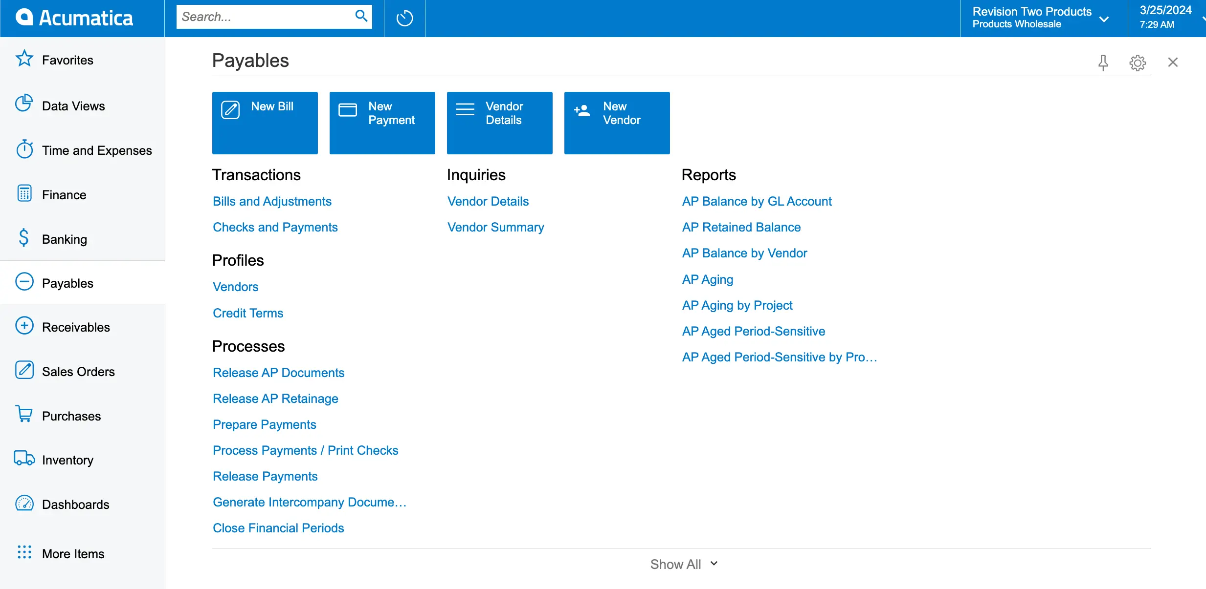 Accounts Payables in Acumatica Cloud ERP