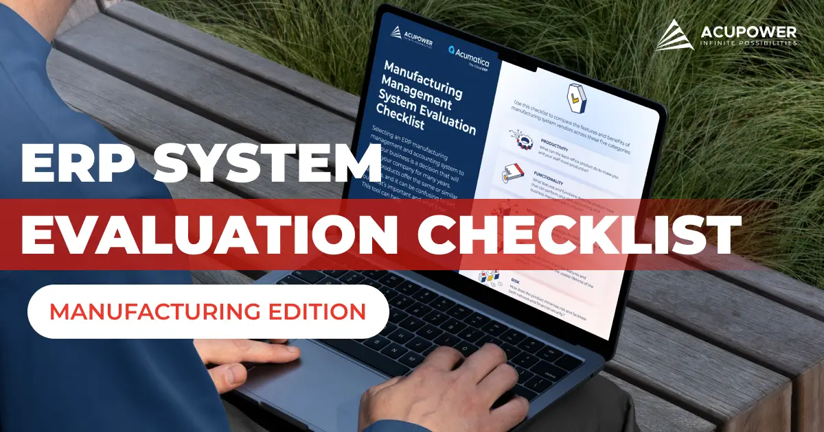 ERP Evaluation Checklist for Manufacturing ERP System