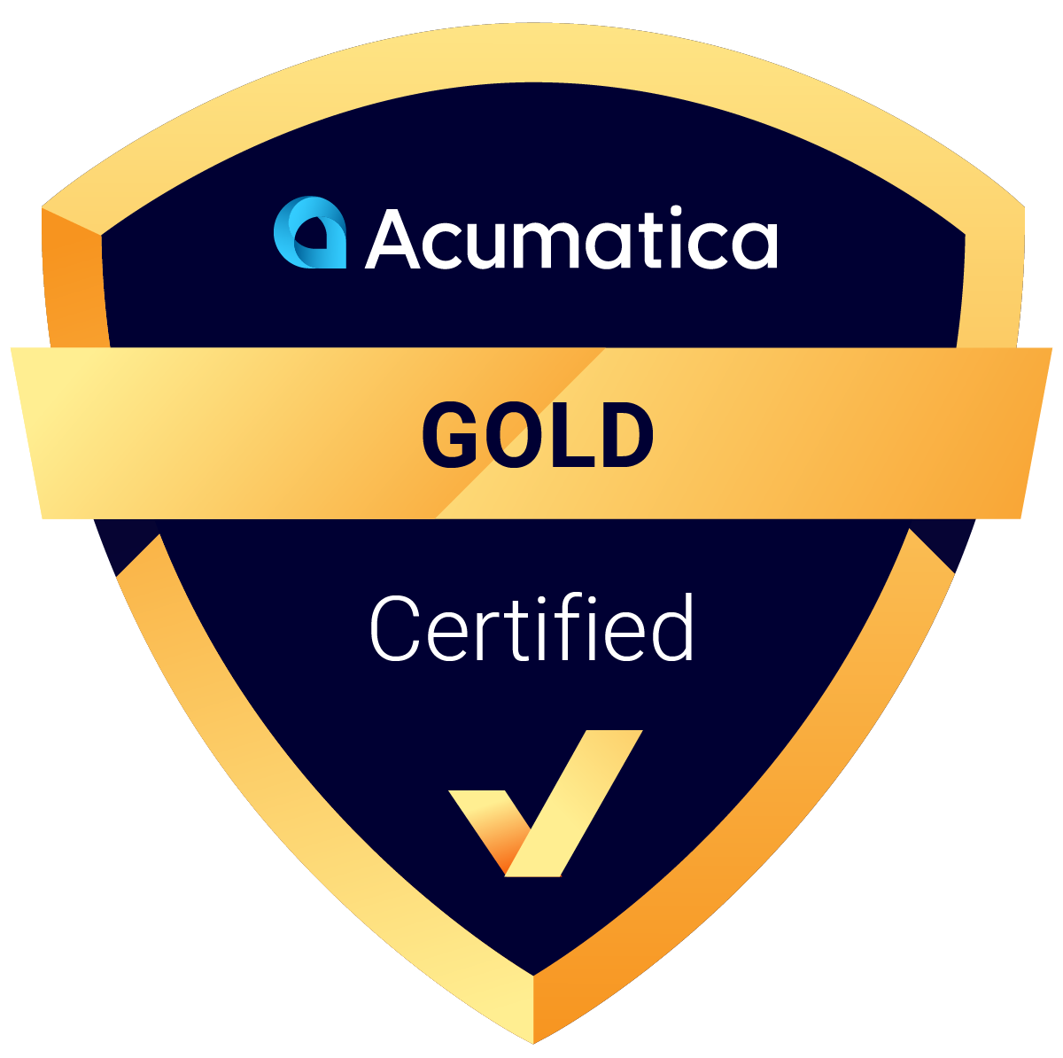 a gold certified Acumatica partner badge