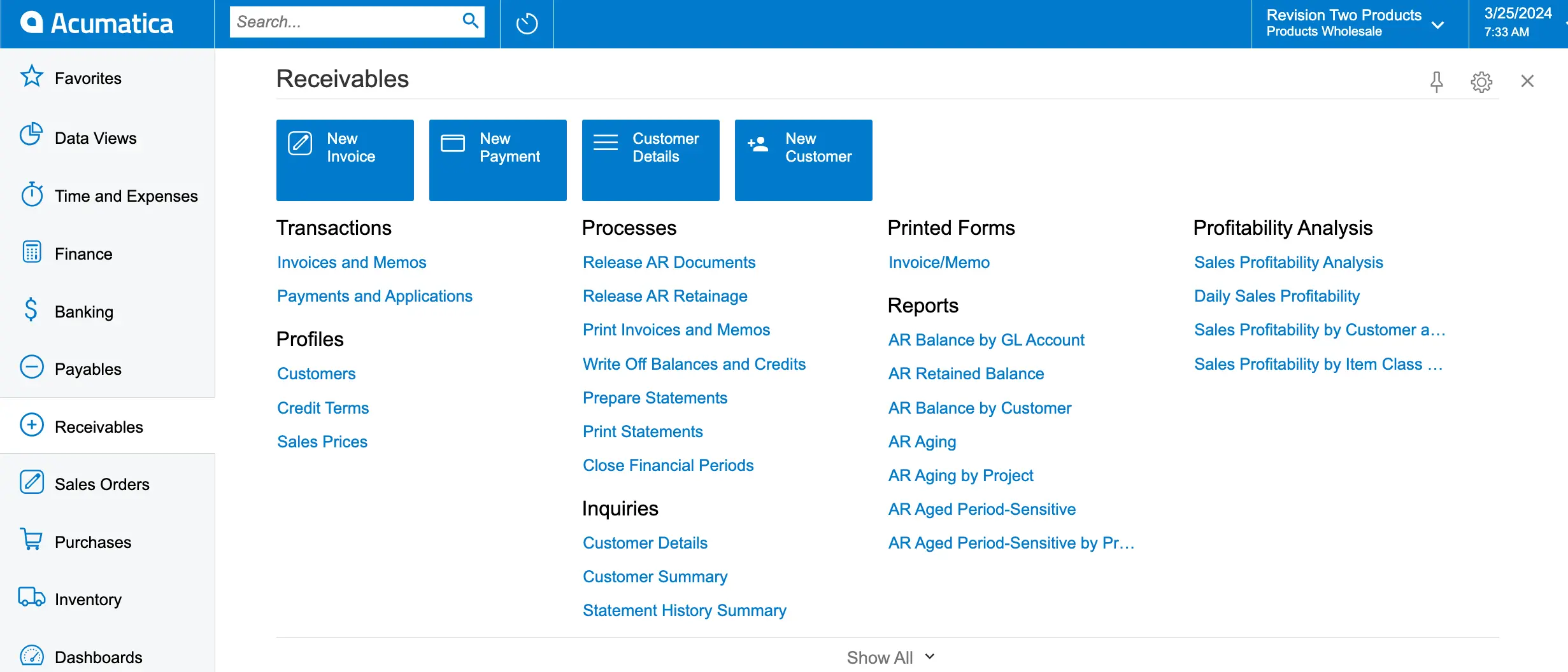 Accounts Receivables in Acumatica Cloud ERP