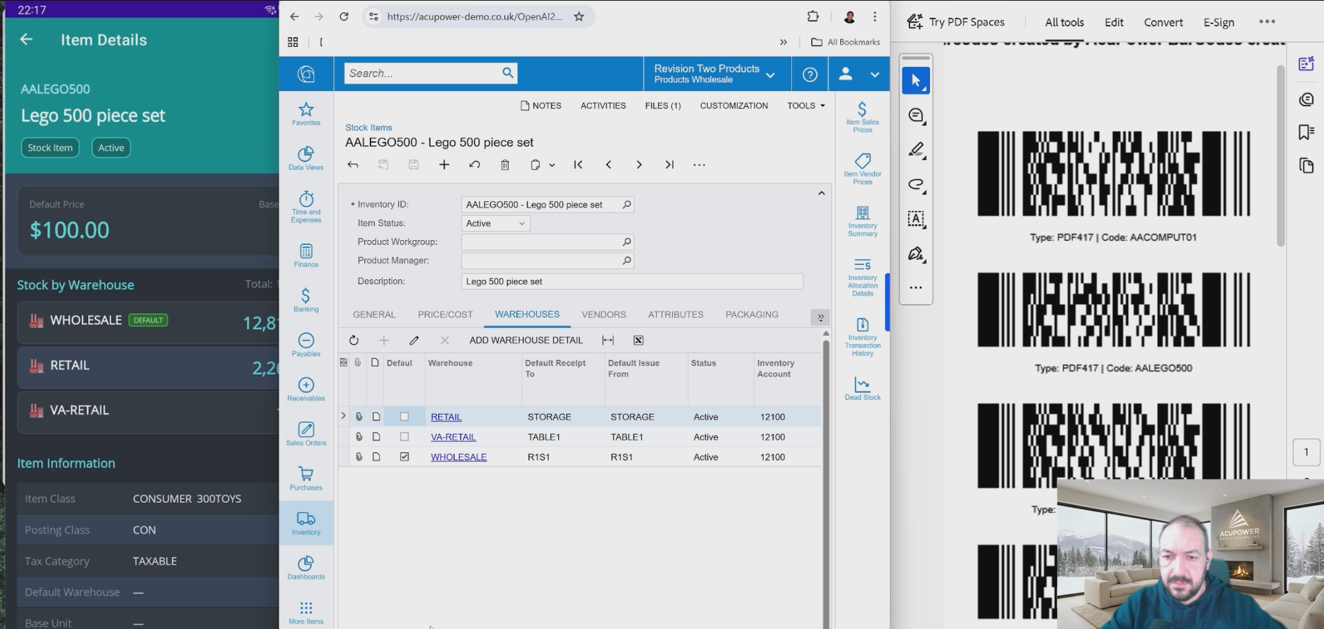 Acumatica inventory scanner from AcuPower