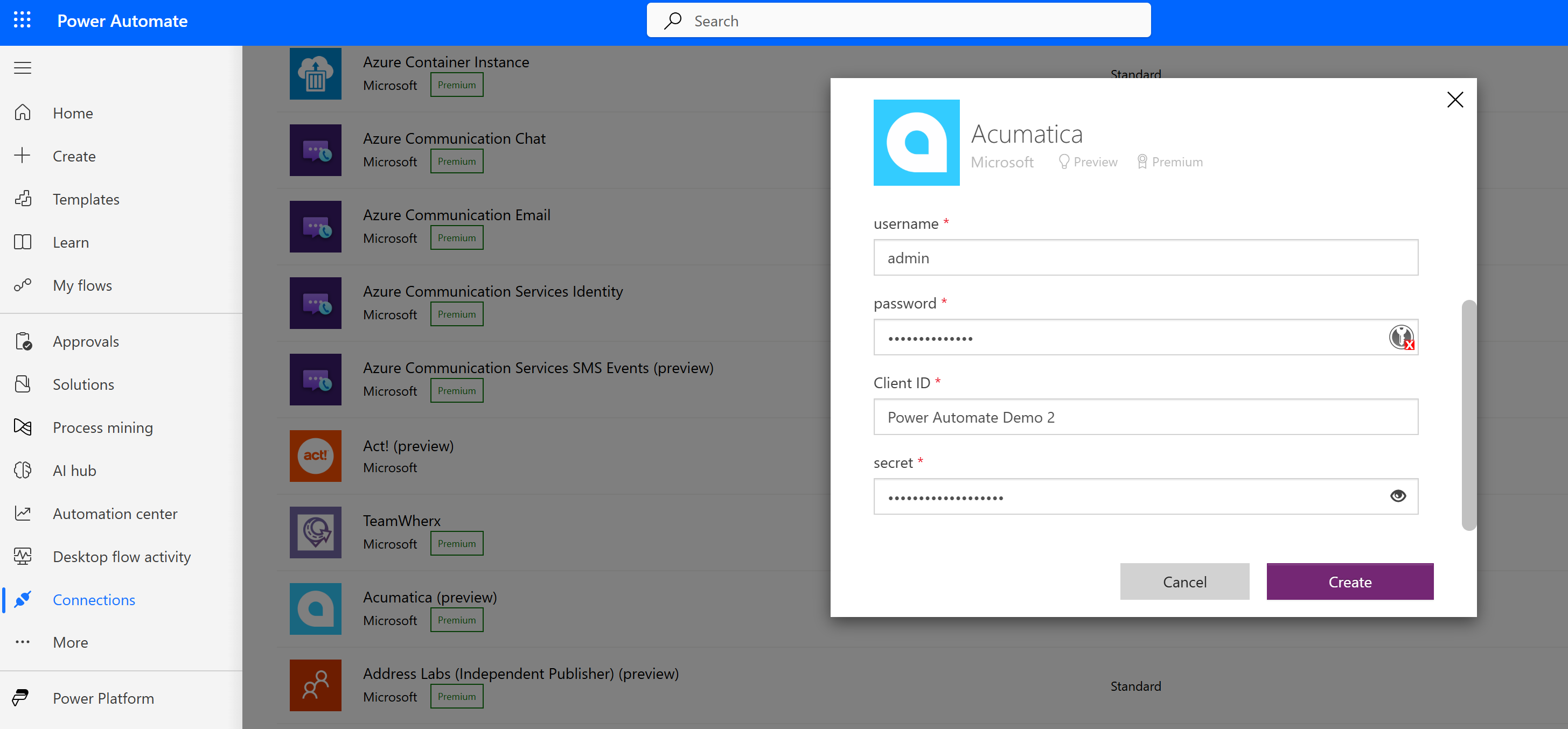 Power Automate Acumatica