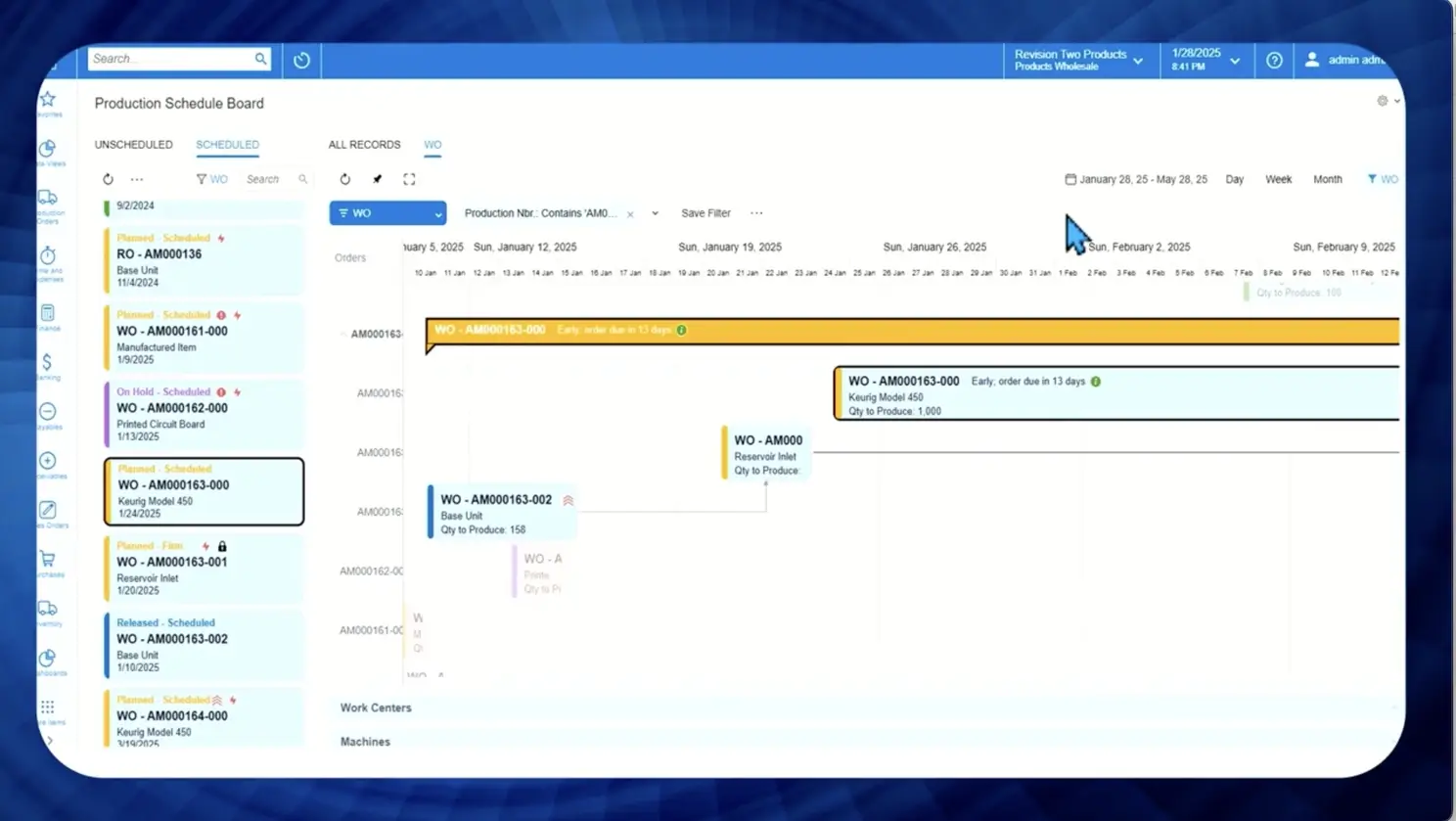 Production Schedule Board. Gantt Chart. Acumatica Manufacturing Edition. Day 2 Keynote 