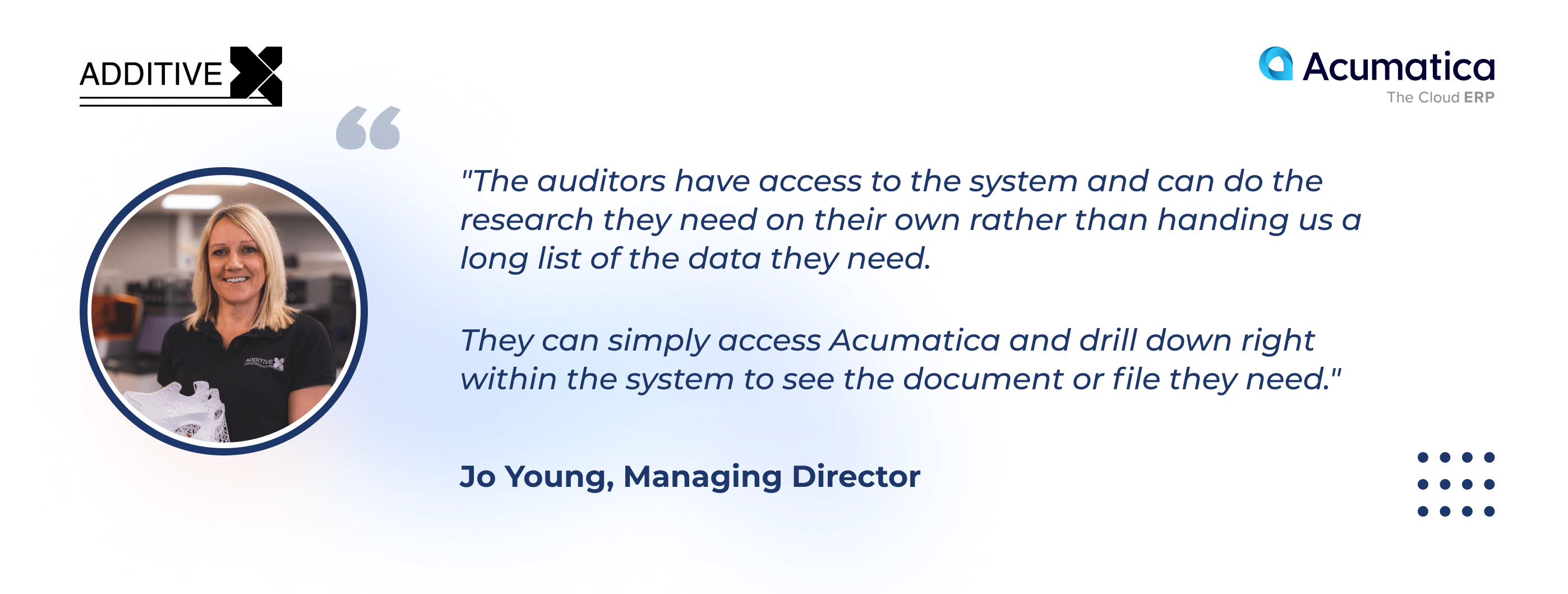 Simple access to Acumatica, real-time data and compliance documents