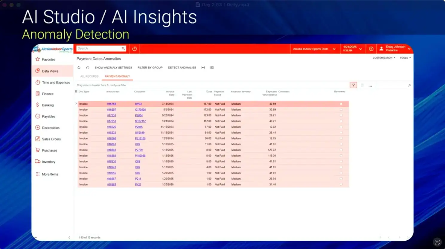 AI Studio_AI Insights. Anomaly Detection. Acumatica Summit. Day 2 Keynote